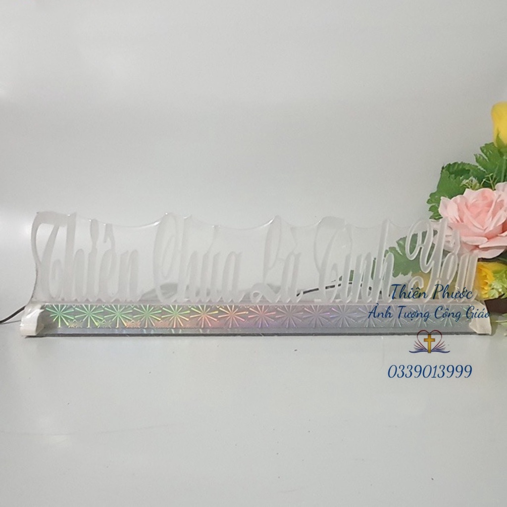 Chữ MiCa Công Giáo - Chữ Điện MiCa Thiên Chúa Là Tình Yêu Đèn Led 7 Màu