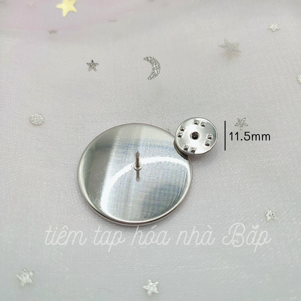 Phôi Pin Cài Áo Hình Tròn Võng, Hình Thoi Mạ Inox Không Gỉ