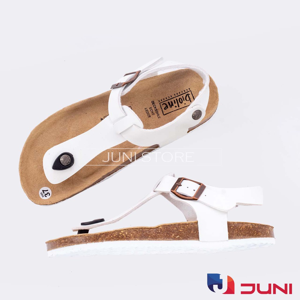 [DA PU-CHỐNG NƯỚC] PU10- Dép sandal xỏ ngón Unisex da PU, đế trấu Bioline Birken - Xuất khẩu châu Âu - Juni Store