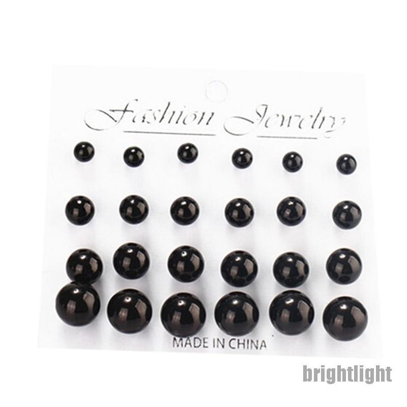 Bộ 12 Đôi Bông Tai Ngọc Trai Giả Thời Trang Cho Nữ