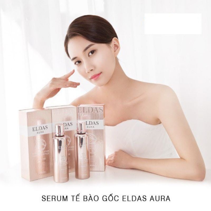 Serum tế bào gốc Eldas Aura Coreana Shine Gold Pearl Premium Peptide chai 100ml tinh chất tế bào gốc eldas aura