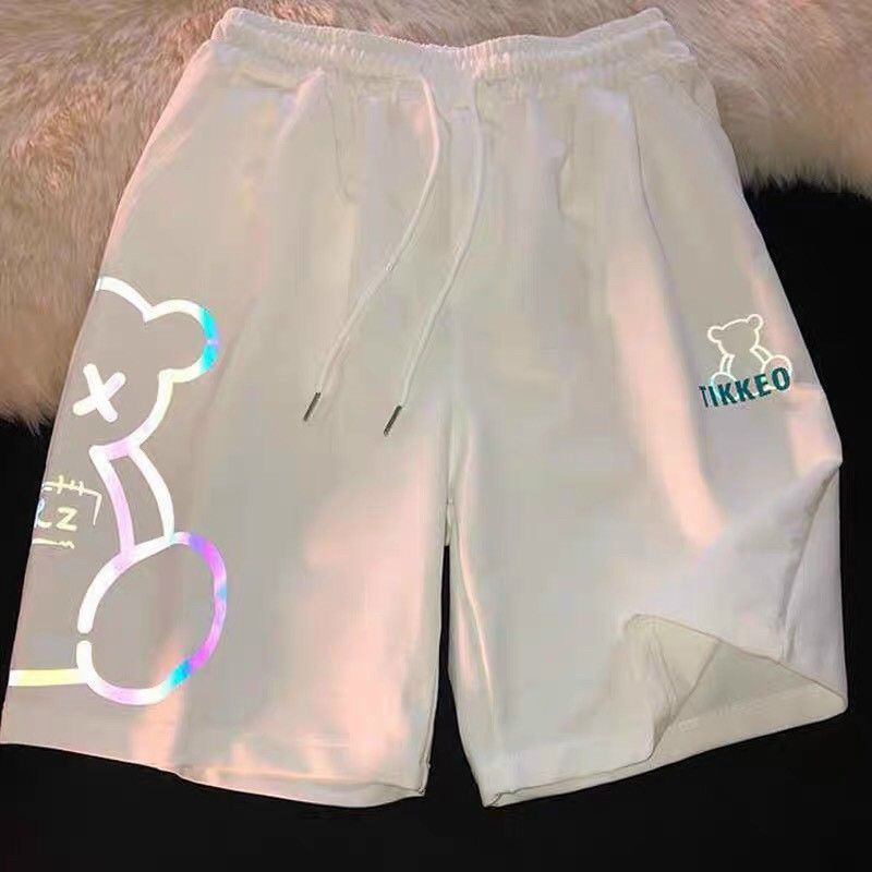 Quần short nam nữ hoạ tiết gấu phản quang chất thun QSHR1 | BigBuy360 - bigbuy360.vn