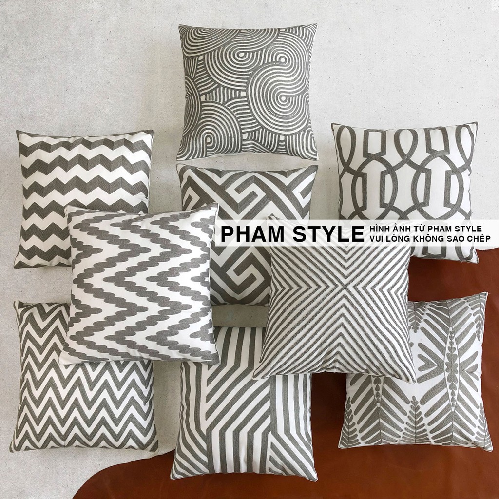 Vỏ Gối Sofa Embroider (45cm x 45cm)