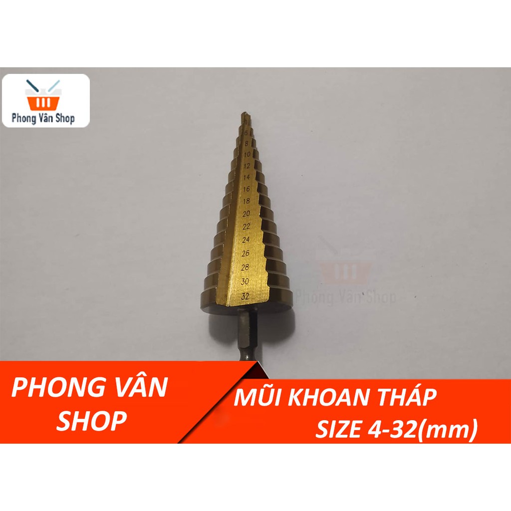 Mũi khoan Tháp chuôi trục tròn 4-32mm