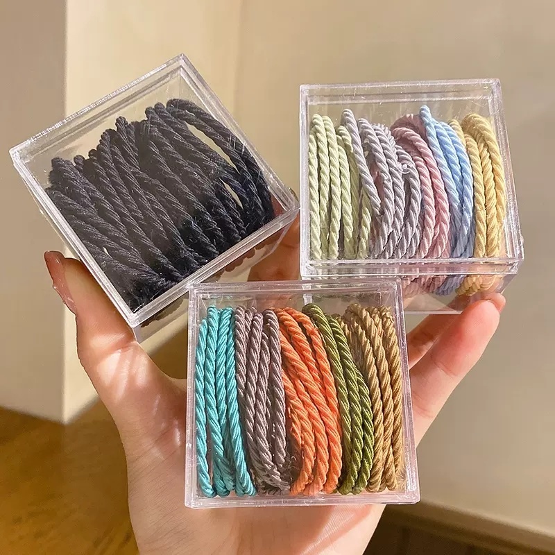 Hộp 50 Dây Buộc Tóc Cao Su Phong Cách Hàn Quốc Dễ Thương Siêu Bền