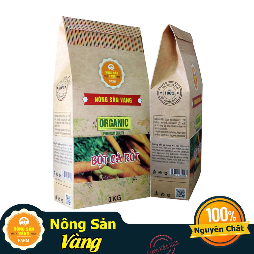 Bột Cà Rốt Sạch Nguyên Chất 1kg - Nông Sản Vàng