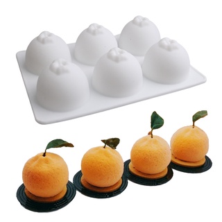  Khuôn silicone 6 Ngăn Làm Bánh mousse Xà Phòng Bánh pudding Xà Phòng Hình Quả Cam 