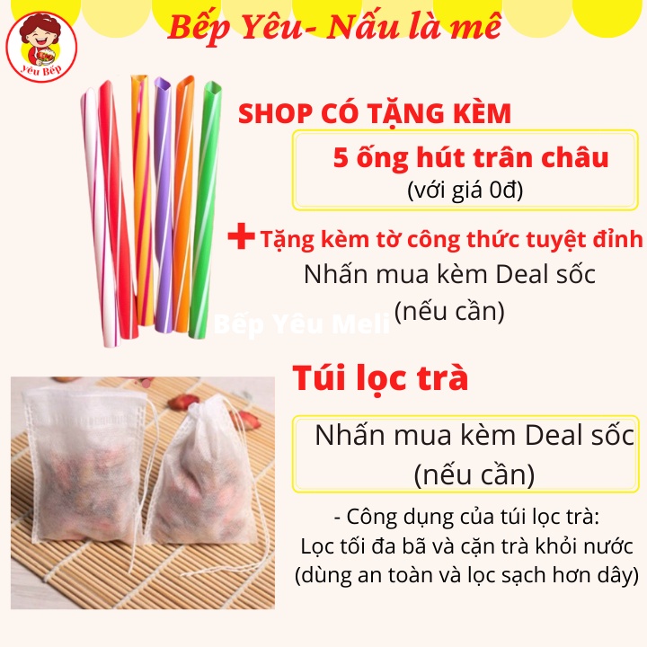 Set nguyên liệu pha trà sữa Phúc Long (25-30 Ly) Bếp Yêu Meli