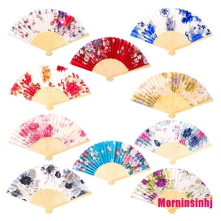 Quạt gấp bằng lụa phong cách Trung Quốc Nhật Bản