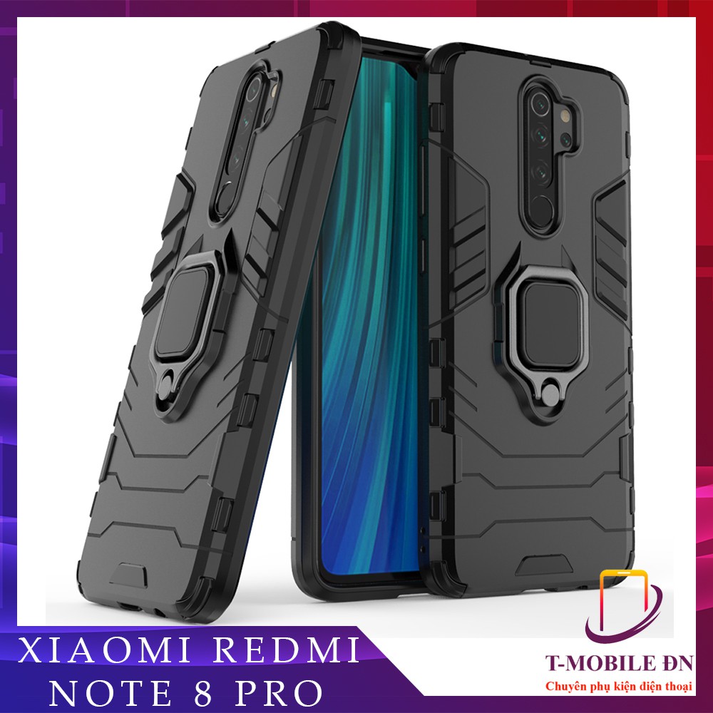 Ốp lưng Xiaomi Redmi Note 8 Pro, Ốp iron man chống sốc kèm nhẫn iring chống xem video tiện lợi Xiaomi Note 8 Pro