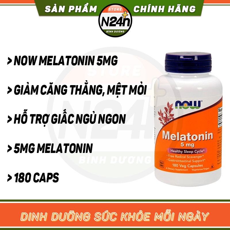 Melatonin Hỗ Trợ Giấc Ngủ Ngon Và Sâu Một Cách Tự Nhiên Không Gây Mệt Now Melatonin 5mg