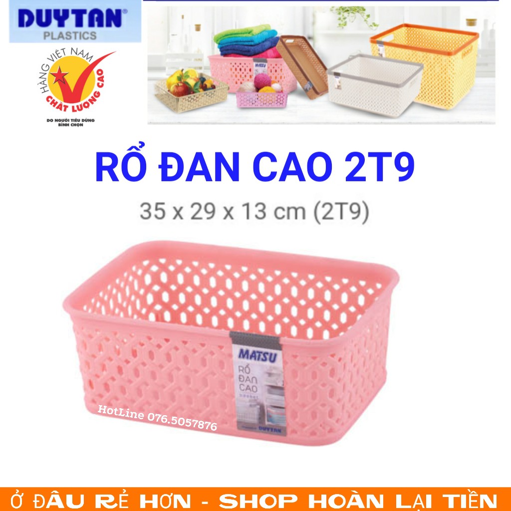 Rổ đan cao nhựa Duy Tân 2 Tấc 9