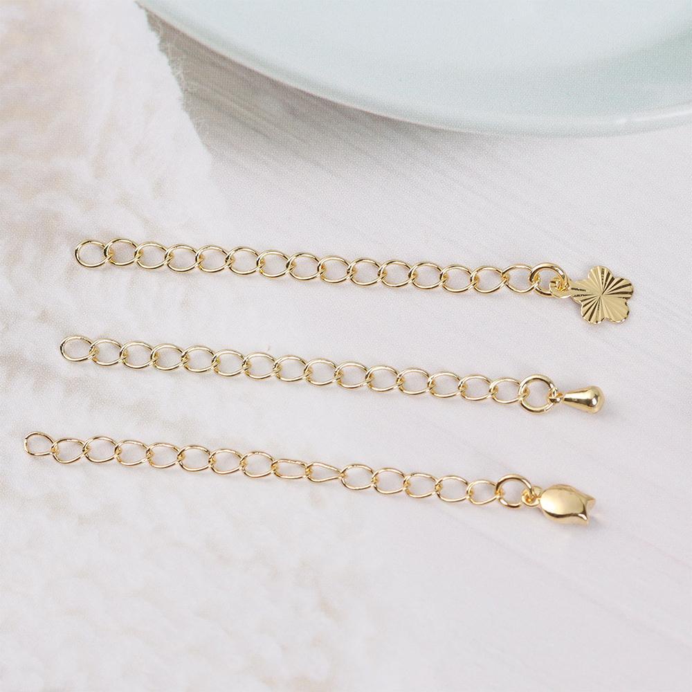 NIUYOU Set 5 Đuôi Dây Xích Nối Dài Trang Sức Mạ Vàng 18k