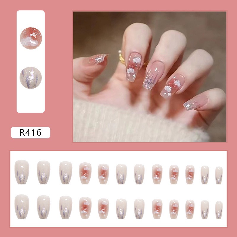 Nail Giả Box 24 Móng Xinh Xắn Tặng Kèm Keo Dán Móng