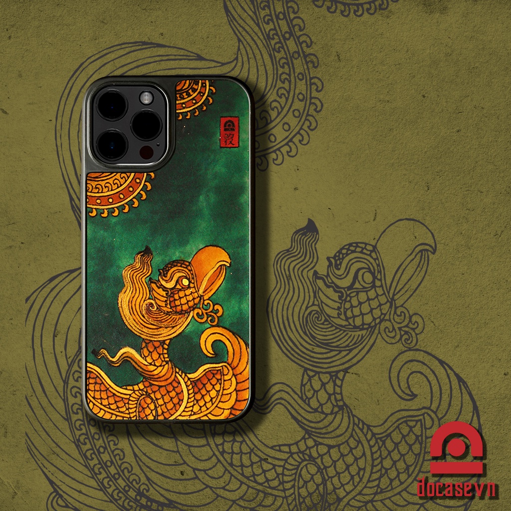 Ốp da Đỏ Case - Mẫu Phượng Thời Lý - Ốp iphone/samsung - Docase.vn