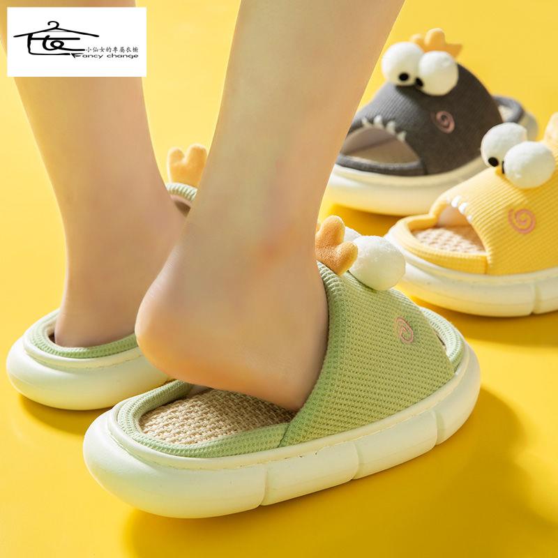 Dép Cotton Lanh Đế Mềm Mang Trong Nhà Phong Cách Nhật Bản Cho Nữ