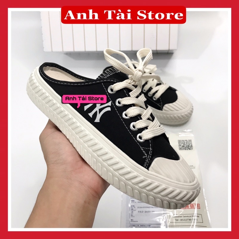 (⚡️Tặng Full bok + vớ + quà ⚡️) Giày sneakers nữ sục đạp gót đen đế bằng êm chân chống trơn trượt GS 766