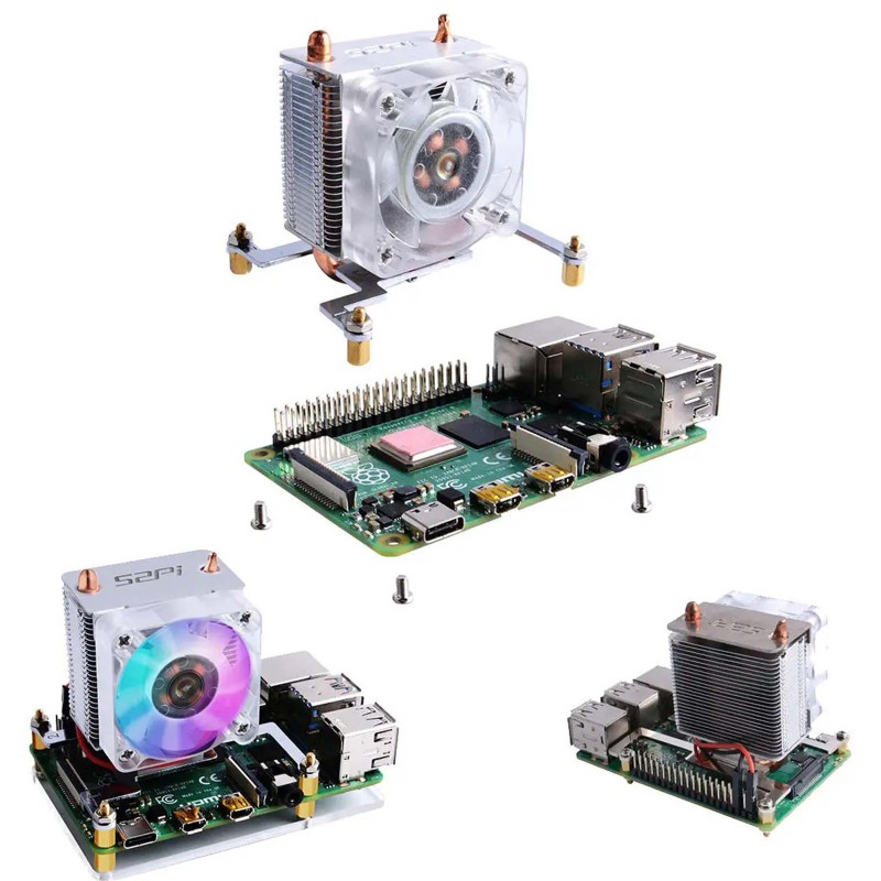 Quạt Tản Nhiệt Cpu V2.0 5 Lớp 7 Màu Dành Cho Raspberry Pi 4b / 3b