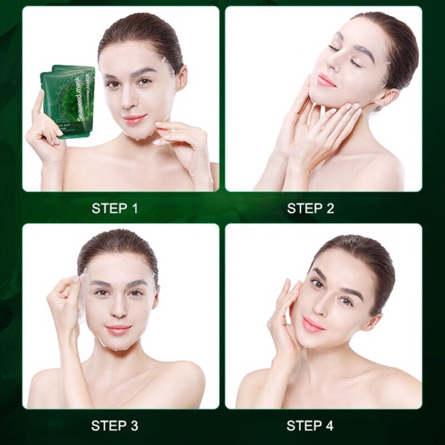 Mặt nạ tảo biển dưỡng trắng cấp ẩm giảmmờ thâm giúp da mịn màng trắng sáng mask nội địa trung cao cấp bisutang