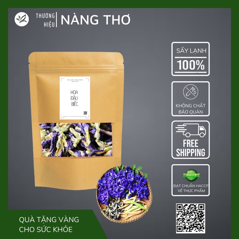 ✅[HÀNG LOẠI 1] Trà Hoa Đậu Biếc 100gr Sấy Khô Nguyên Bông Chính Hãng Thảo Mộc Thảo Mộc Thiên Nhiên Nàng Thơ
