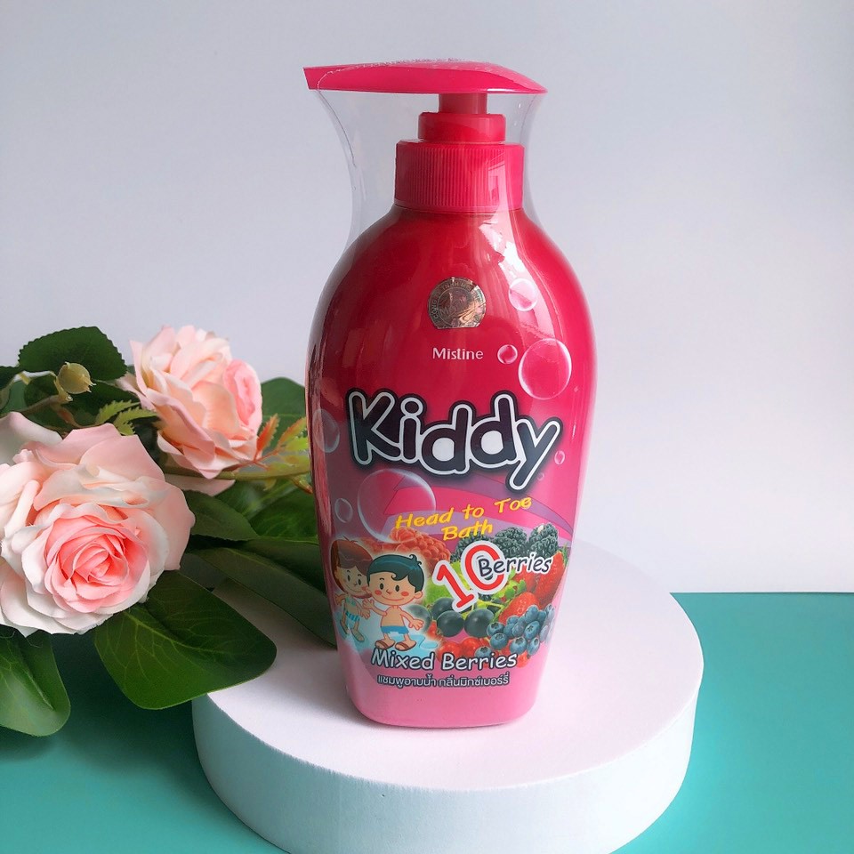 SỮA TẮM GỘI TOÀN THÂN TRẺ EM HƯƠNG TRÁI CÂY MISTINE HEAD TO TOE BATH MIXED  BERRIES - 400ml