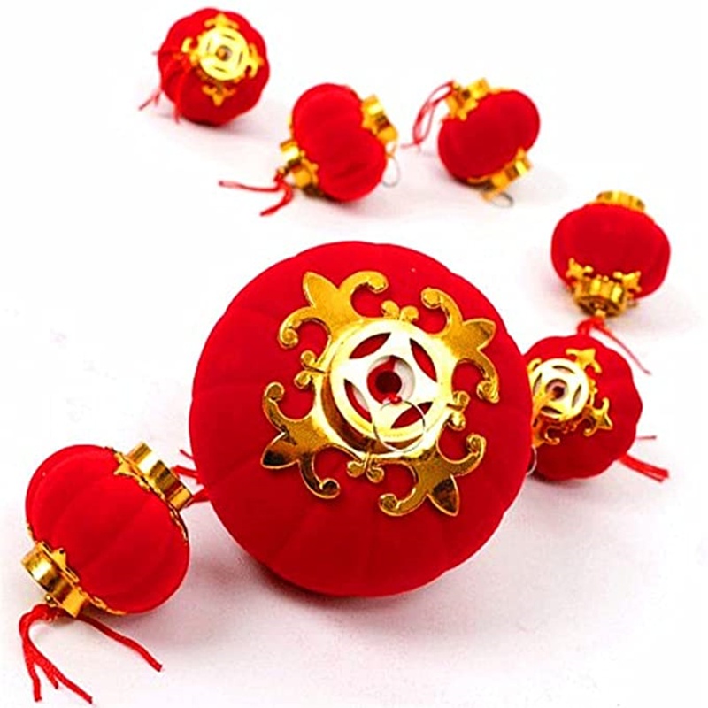 Set 20/30 lồng đèn đỏ mini bằng nhựa dùng để trang trí năm mới