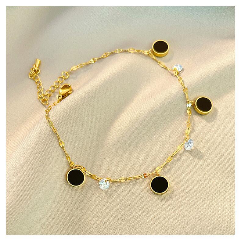 Lắc Chân Mạ Vàng 18K Mặt Đá Thời Trang