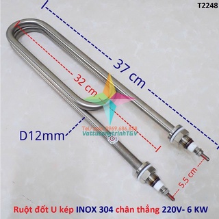 Sợi đốt điện trở nhiệt cho nồi phở 220V-6000W sợi kép dài 37 cm chân thẳng