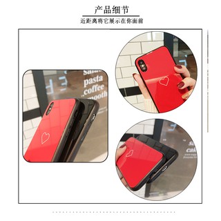 Ốp lưng IPHONE kính cường lực cao cấp TIM ĐỎ