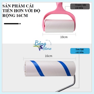 Combo Cây lăn bụi quần áo, lăn tóc, lăn chăn ga giường, lăn sạch lông chó mèo Kèm 1 lõi lăn thay thế 16cm