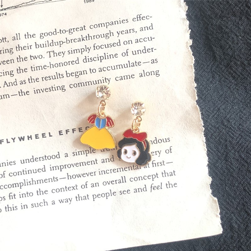 DISNEY Bông Tai Hình Công Chúa Bạch Tuyết Phong Cách Hàn Quốc Cho Nữ