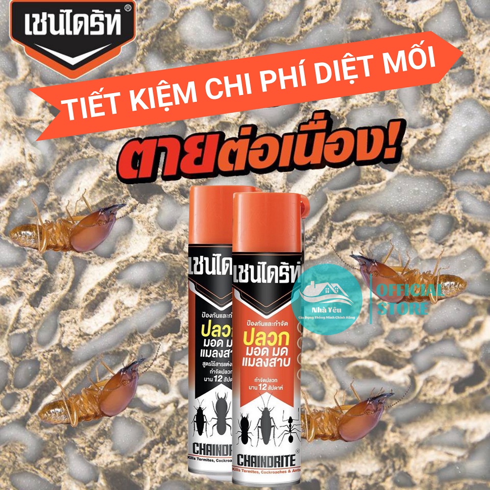 Bình Xịt Diệt Mối,Muỗi,Gián Và Các Loại Côn Trùng ChainDrite Thái Lan 600ml - An Toàn Cho Người Sử Dụng,Hàng Chính Hãng