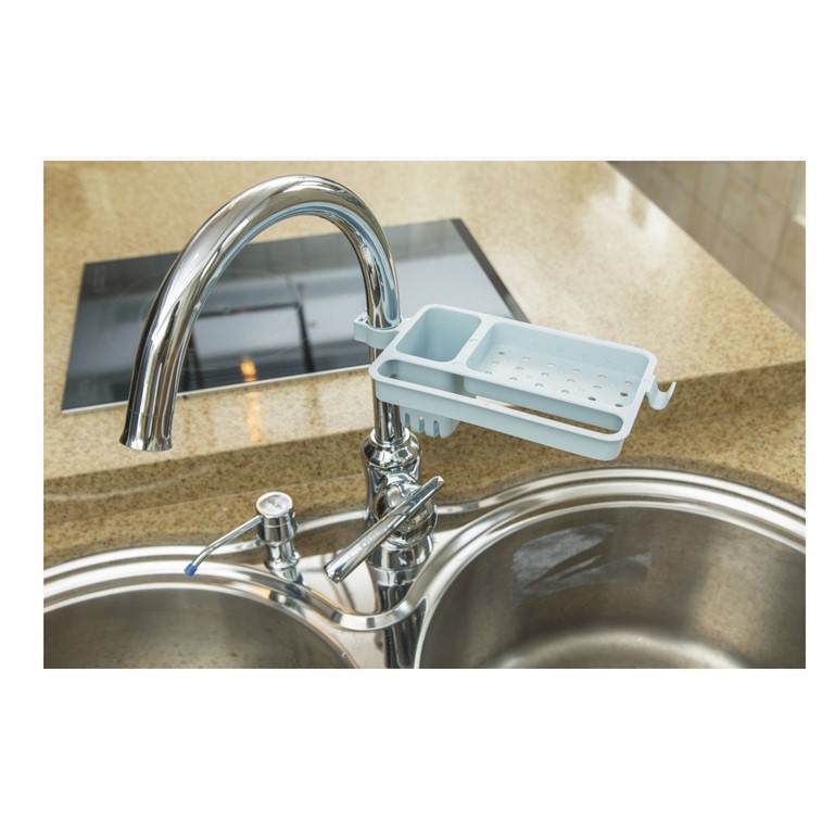 Kệ Treo Vòi Nước - Giá Treo Để Đồ Gác Bồn Rửa Chén Có Thanh Treo Khăn Tiện Dụng 7953