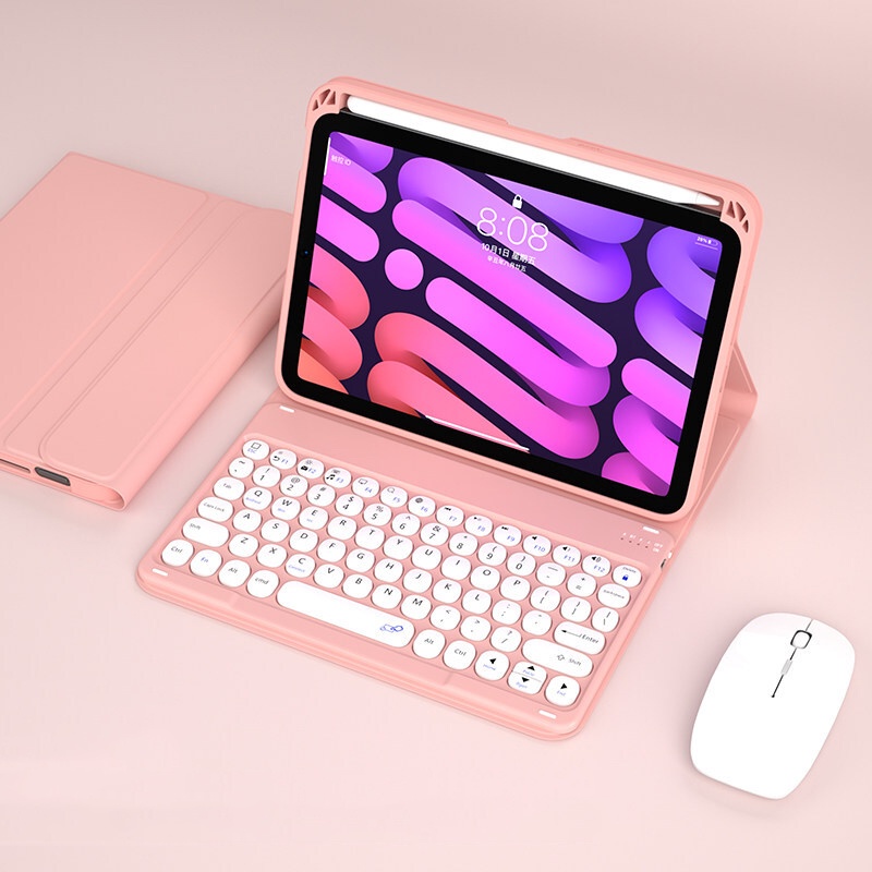 Bao da có bàn phím Bluetooth và giá đỡ thích hợp cho iPad Mini 6 2021 10.2 9t 8 7 Pro 11 10.5 9.7 Air 4 3 2 1