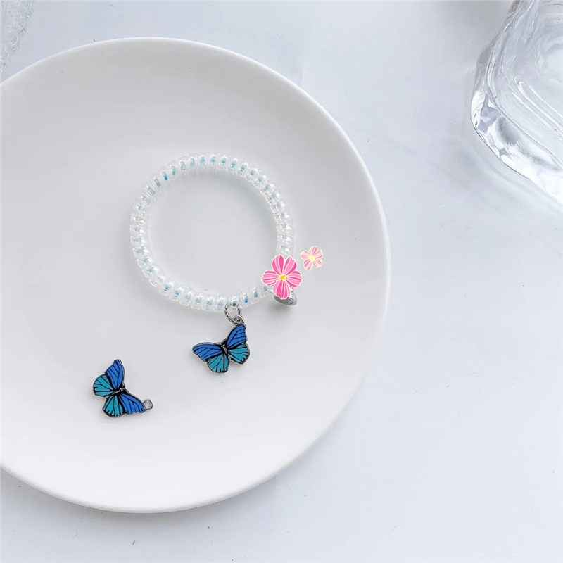 Butterfly Couple Bracelet Ins Hot Girlfriends Gift Long Distance Love Telephone Line Hair Rope Ring Bracelet For Women Men Jewelry Lover Gift XWNYDER