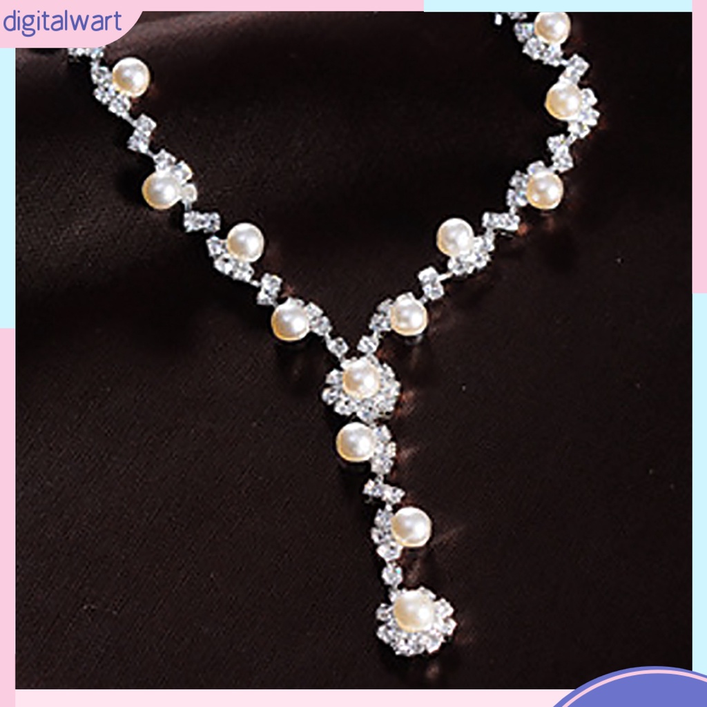 Bộ trang sức hợp kim dạng dây dài đính ngọc trai giả sang trọng