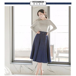CHÂN VÁY XÒE PHỐI BELT LƯNG JEAN