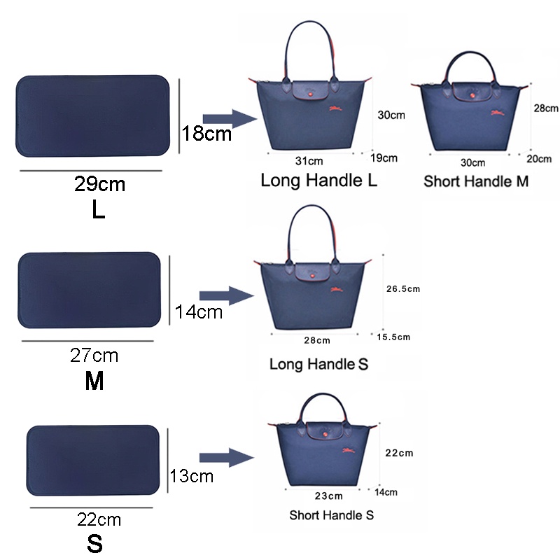 LONGCHAMP Evertoner Túi Đựng Mỹ Phẩm Có Đệm Hỗ Trợ Tay Cầm Dài Tiện Lợi