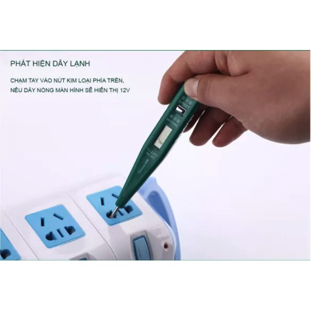Bút Thử Điện Đa Năng AC/DC ĐO 12V-220V, KHÔNG sử dụng PIN, Có dò mạch Đứt/ Ngắt - Chính hãng TUOSEN