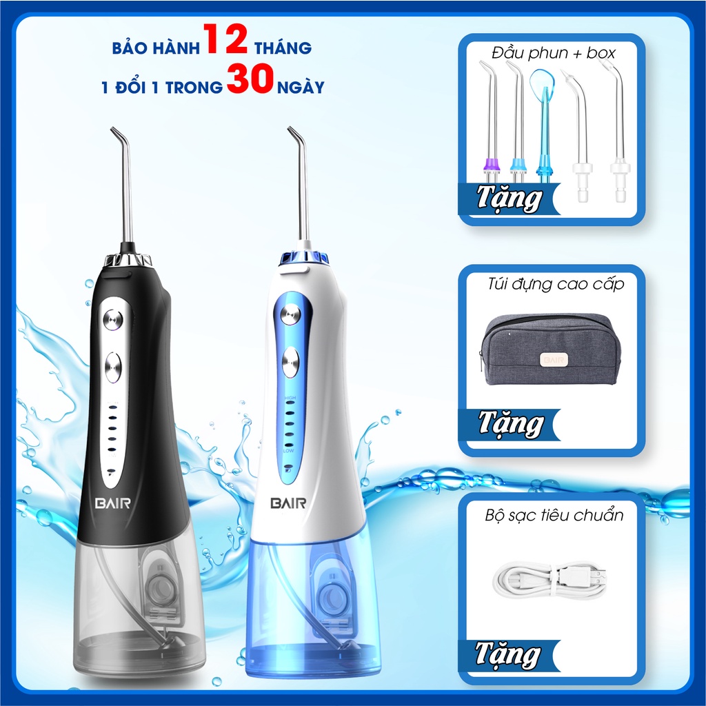 Máy tăm nước Bair BF - 8 pro, tăm nước cao cấp chính hãng bảo hành 15 tháng