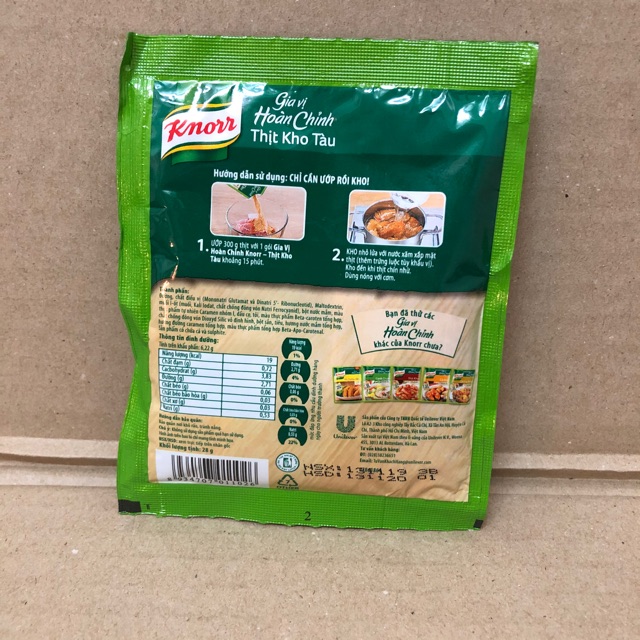 Túi Gia Vị Knorr Thịt Kho Tàu 28g