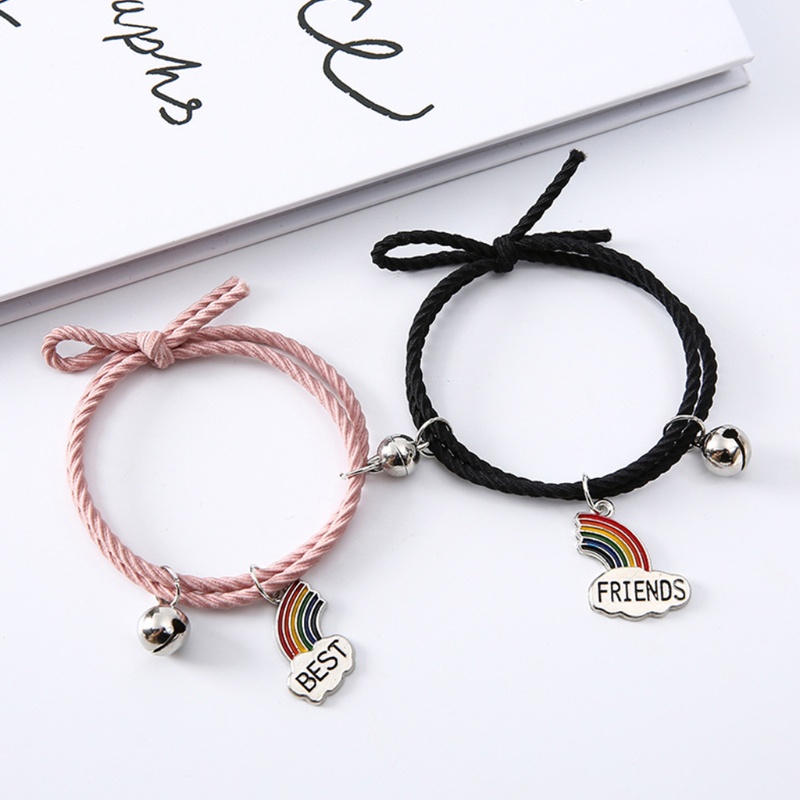 Vòng Đeo Tay Cặp Đôi Từ Tính Màu Cầu Vồng Dễ Điều Chỉnh