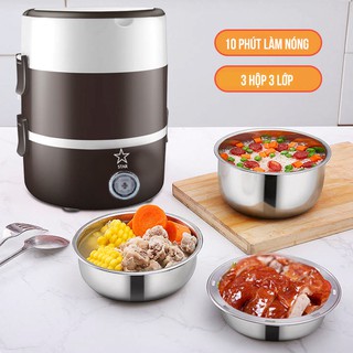 [CHÍNH HÃNG] Hộp cơm cắm điện 3 tầng START, Hộp cơm văn phòng 3 tầng