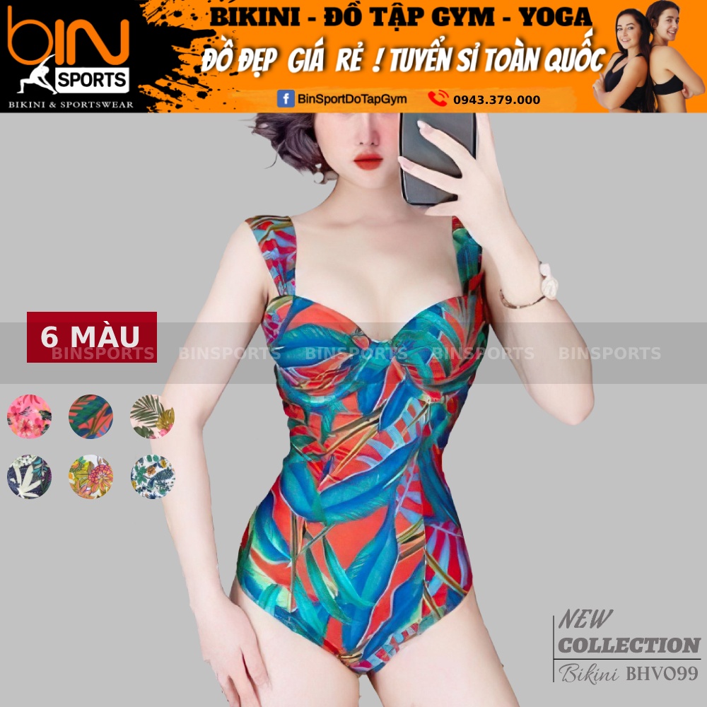 Bikini Nữ 1 Mảnh Hoa Lá Nữ Hot Nhất Bin Sports BHV099*