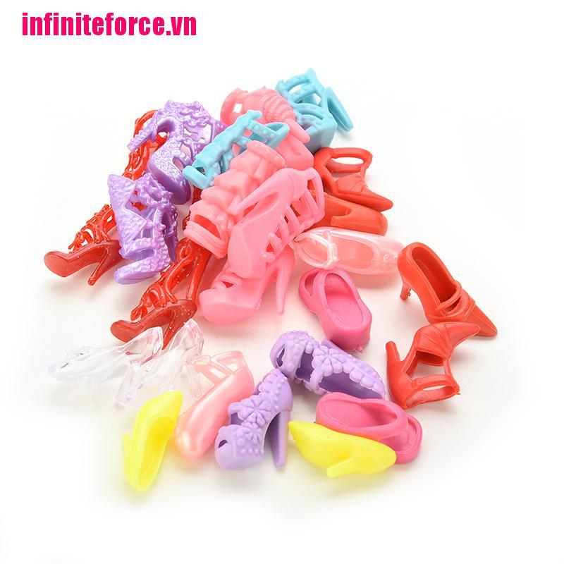 Vn Set 12 Đôi Giày Múa Ballet Nhiều Kiểu Dáng Cho Búp Bê Barbie