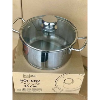 Nồi five star 3 đáy nắp kính 16cm và 20cm