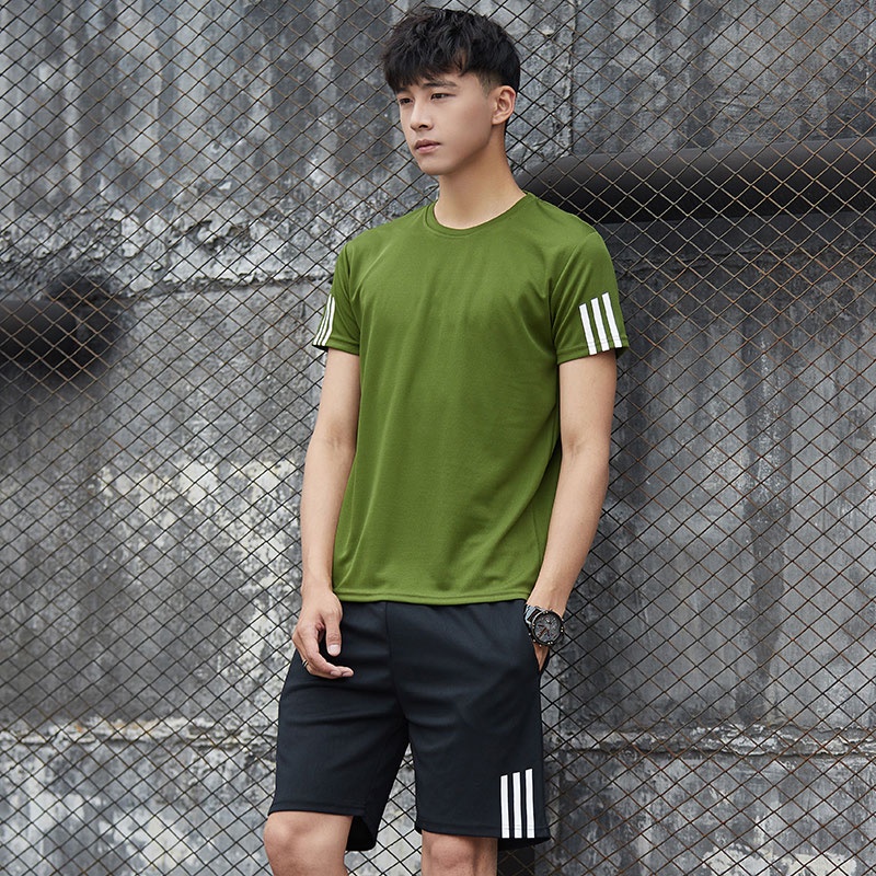 Bộ Đồ Thể Thao Ngắn Tay Thoáng Khí Thời Trang Mùa Hè Cho Nam