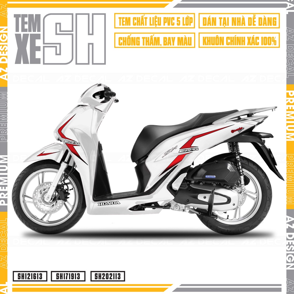 Tem Rời Dán Xe SH Thiết Kế Tem Chỉ AMG | SH13 | Decal Chế Dán Xe Máy Chất Liệu Chống Nước, Chống Bay Màu
