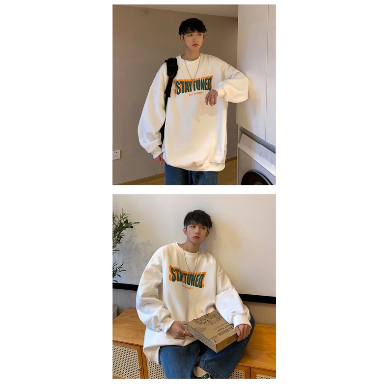 Áo sweater AOKANG cổ tròn dáng rộng thời trang xuân thu phong cách thời trang Hàn Quốc cho nam