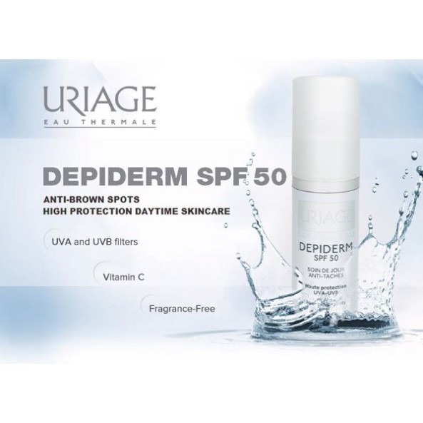 [CHÍNH HÃNG] Uriage Kem Chống Nắng Trắng Da, Ngăn Ngừa Nám Depiderm SPF50+ Soin De Jour Anti-Taches 30ml